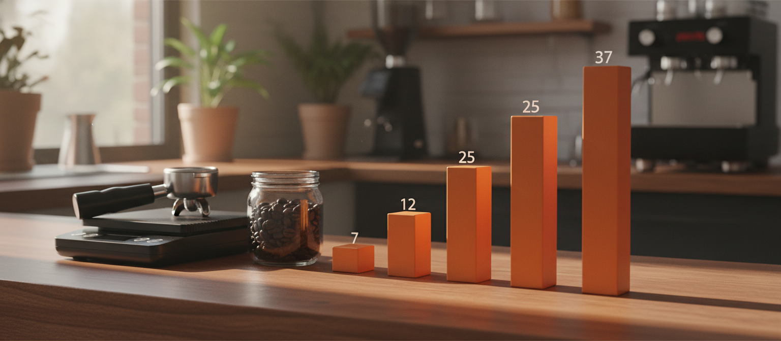 Таблиця розрахунку кави для кав'ярні на 30 50 100 150 чашок