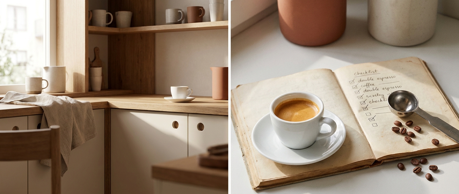 Чашка еспресо і чек-ліст першого тижня з новою кавомашиною Saeco або Philips