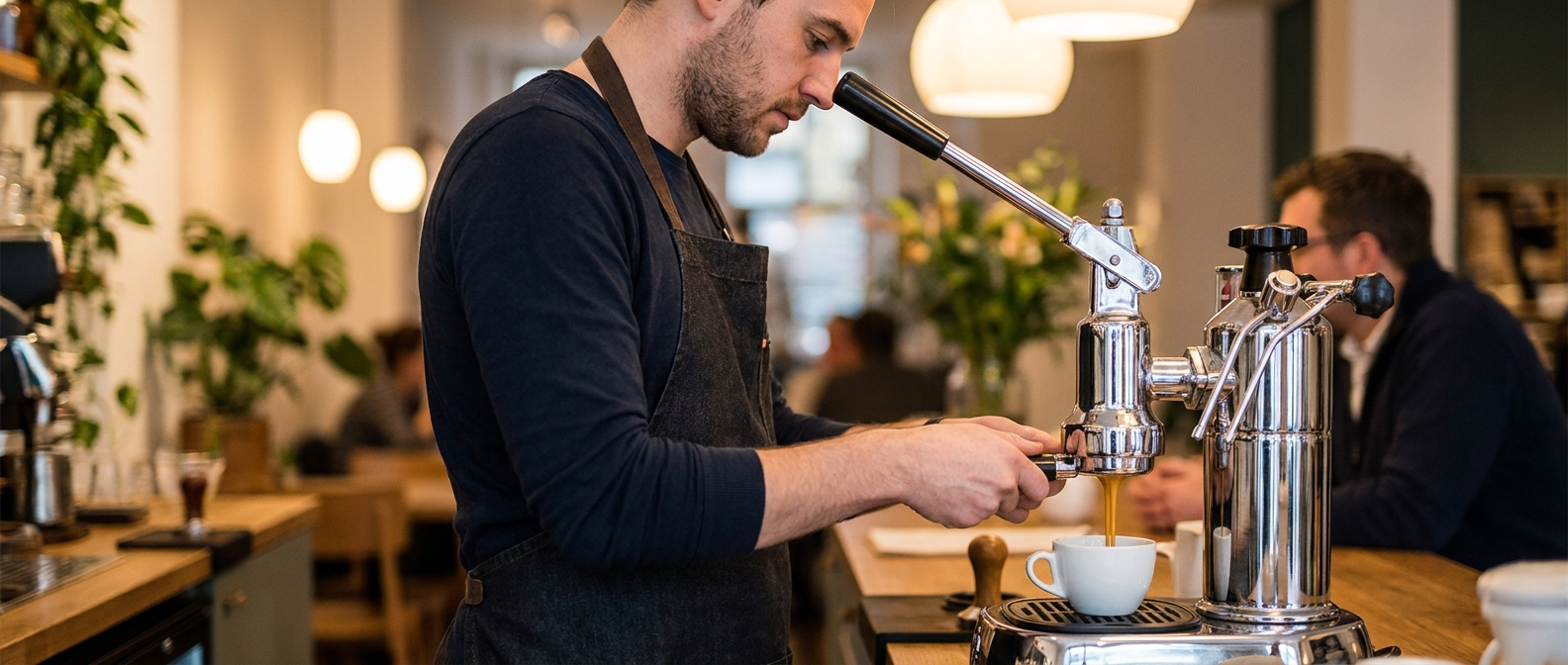 Приготування Ricco Coffee Premium Espresso у ріжковій кавомашині — класичний шот