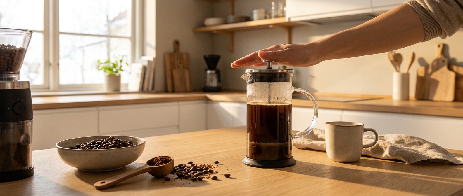 Бразилія Сантос у френч-пресі Заварювання Ricco Coffee Бразилія Сантос у френч-пресі