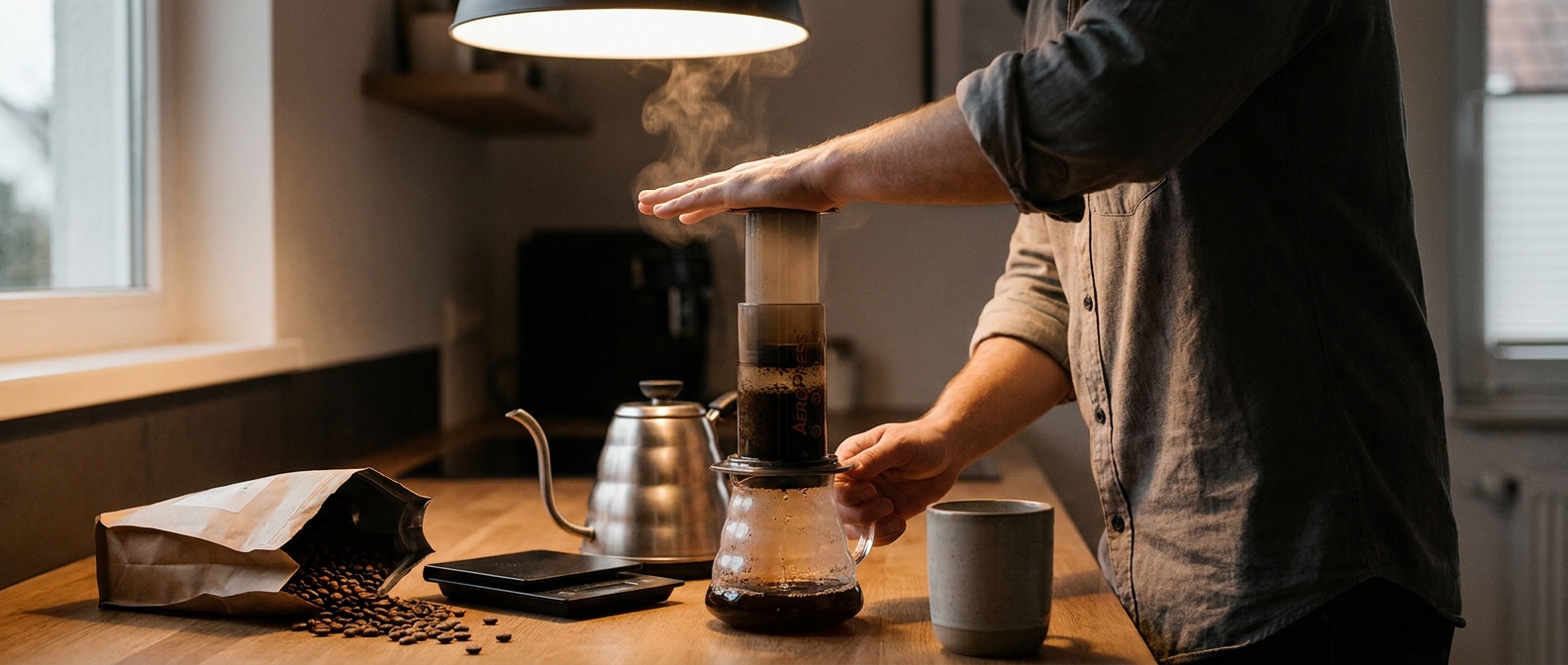 Ефіопія Сідамо в Аеропресі — спеціалті заварювання Заварювання Ricco Coffee Ефіопія Сідамо в Аеропресі для розкриття квіткового аромату