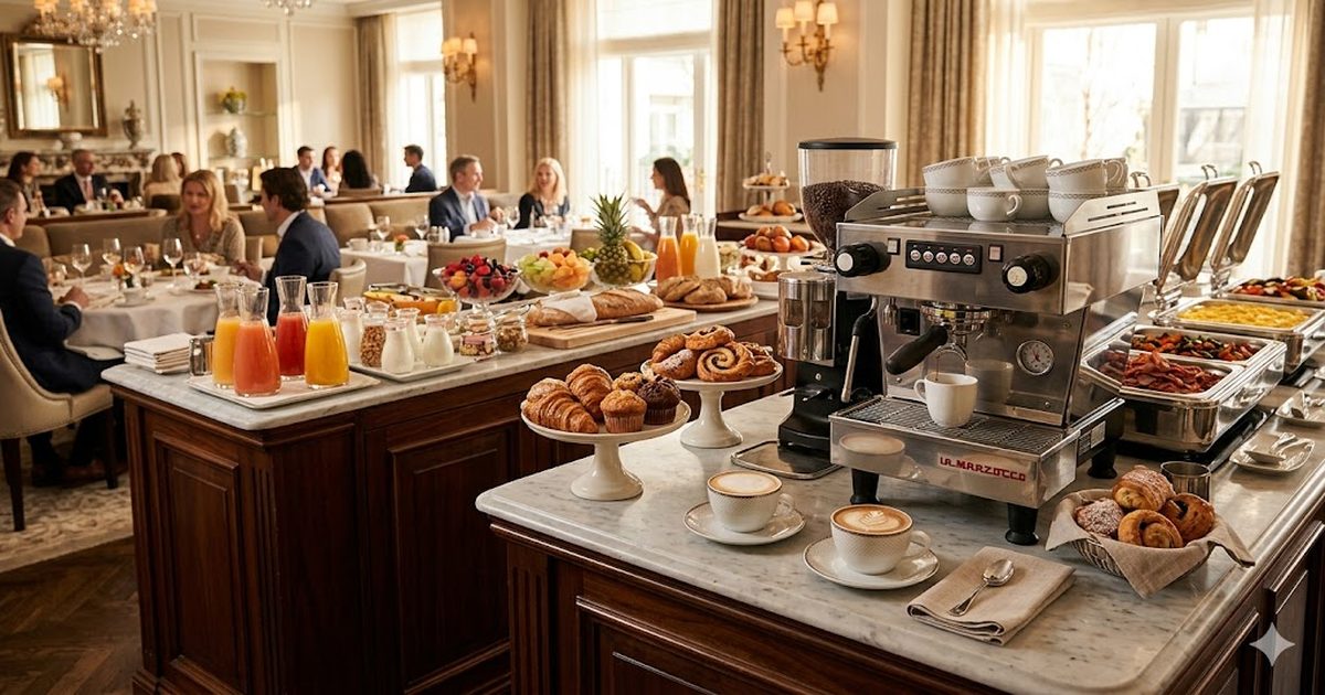 Кава для готелю та HoReCa — еспресо на сніданковому буфеті